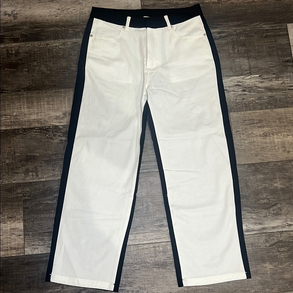 Two toned black & white denim pants